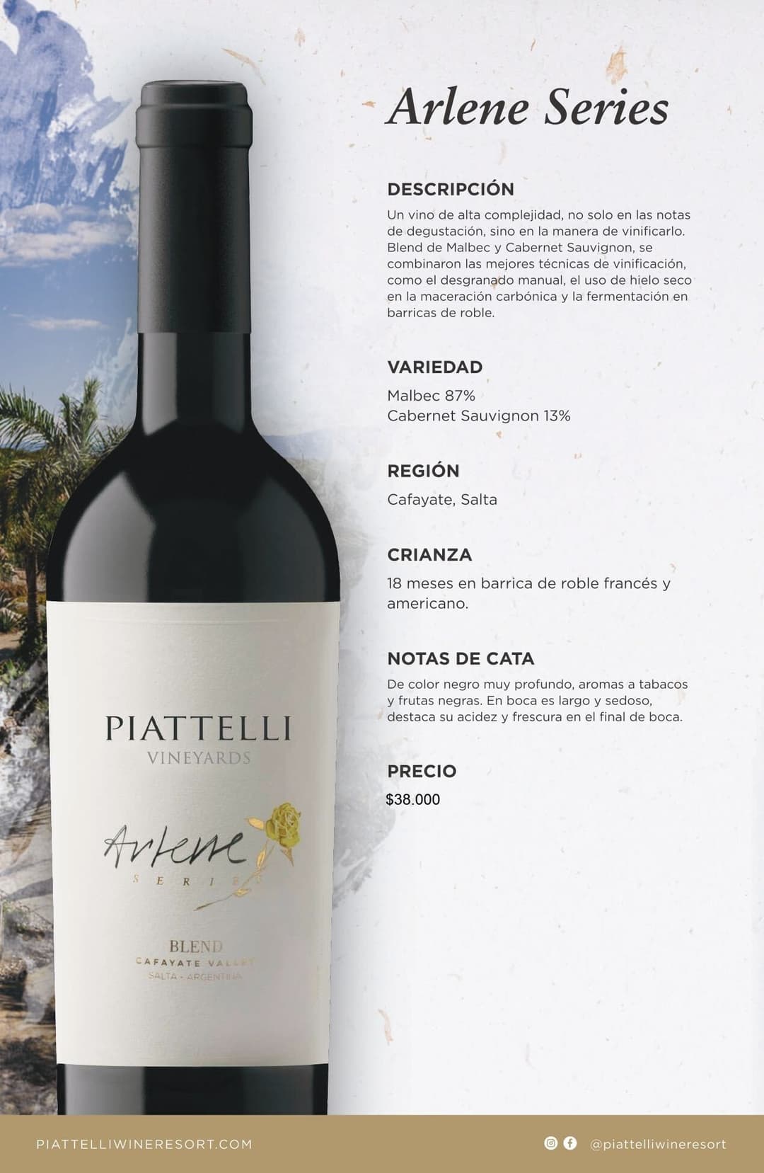 Página del menú