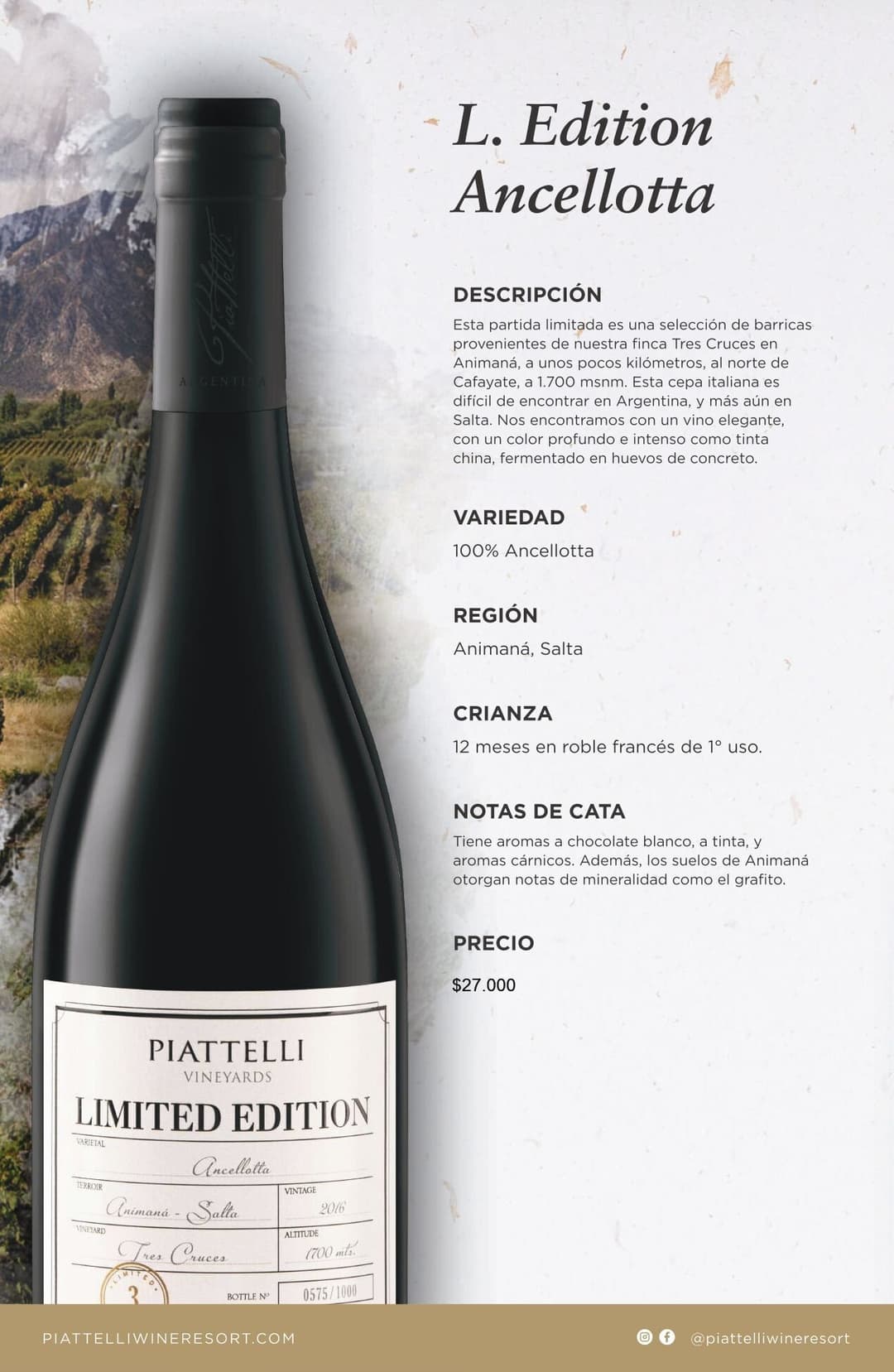 Página del menú
