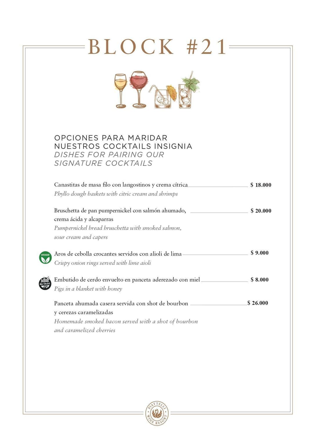 Página del menú